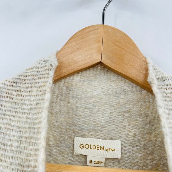 Aritzia Golden TNA Oatmeal mock neck oversized sweater - Picture 4 of 9